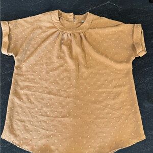 Tan Short Sleeve Blouse